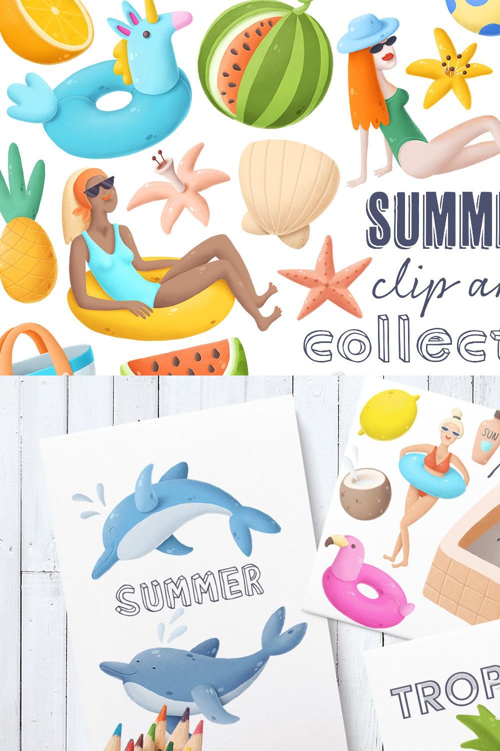Summer clipart pinterest preview image.