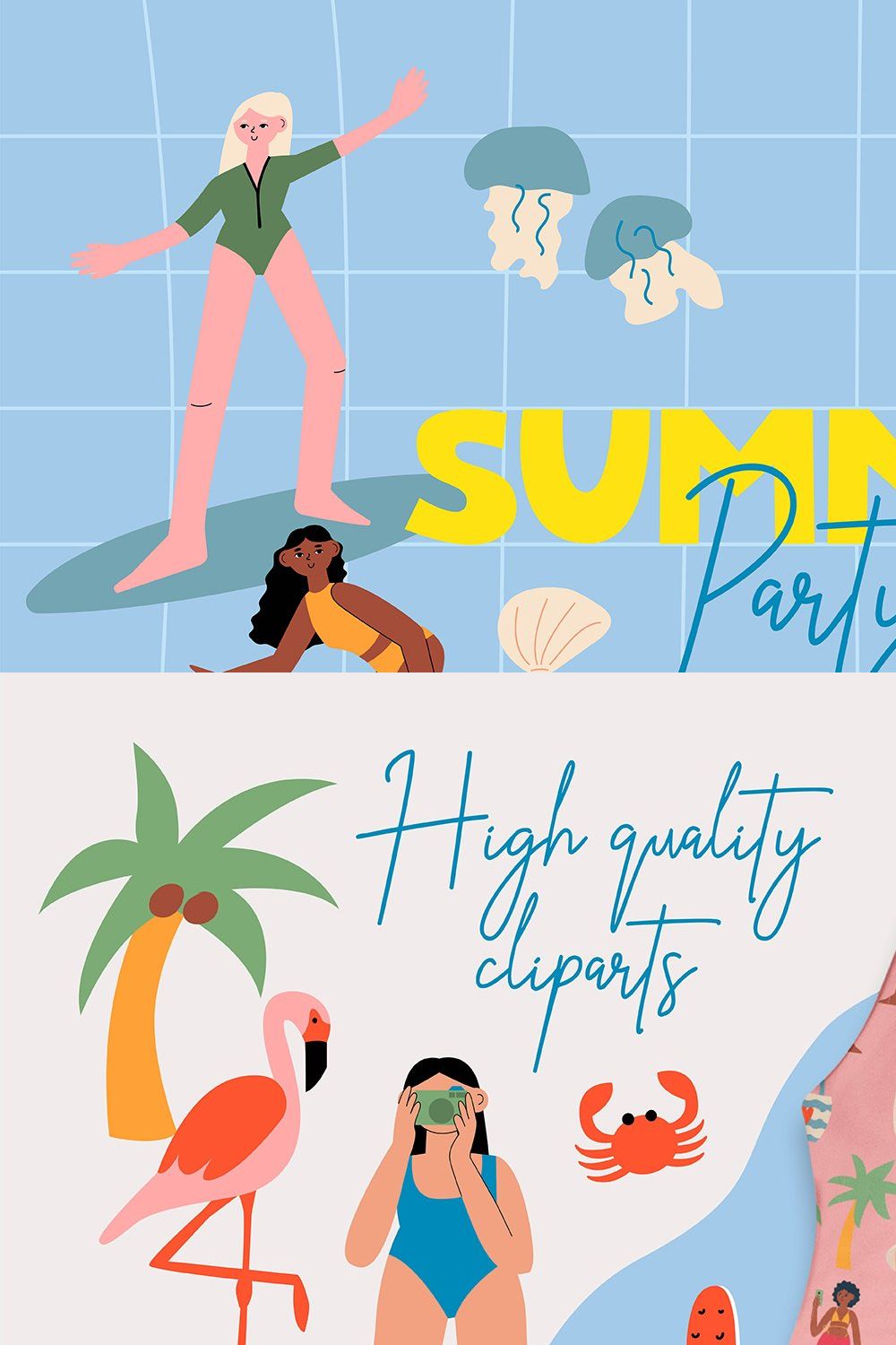 Summer Party | Cliparts, Posters pinterest preview image.