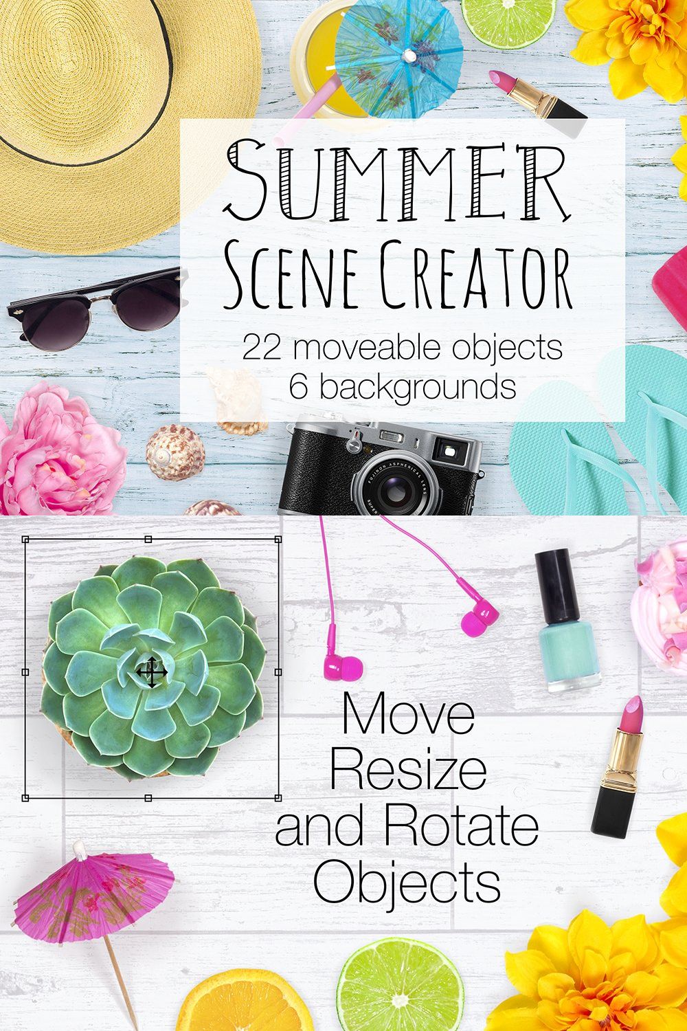 Summer Scene Creator - Top View pinterest preview image.