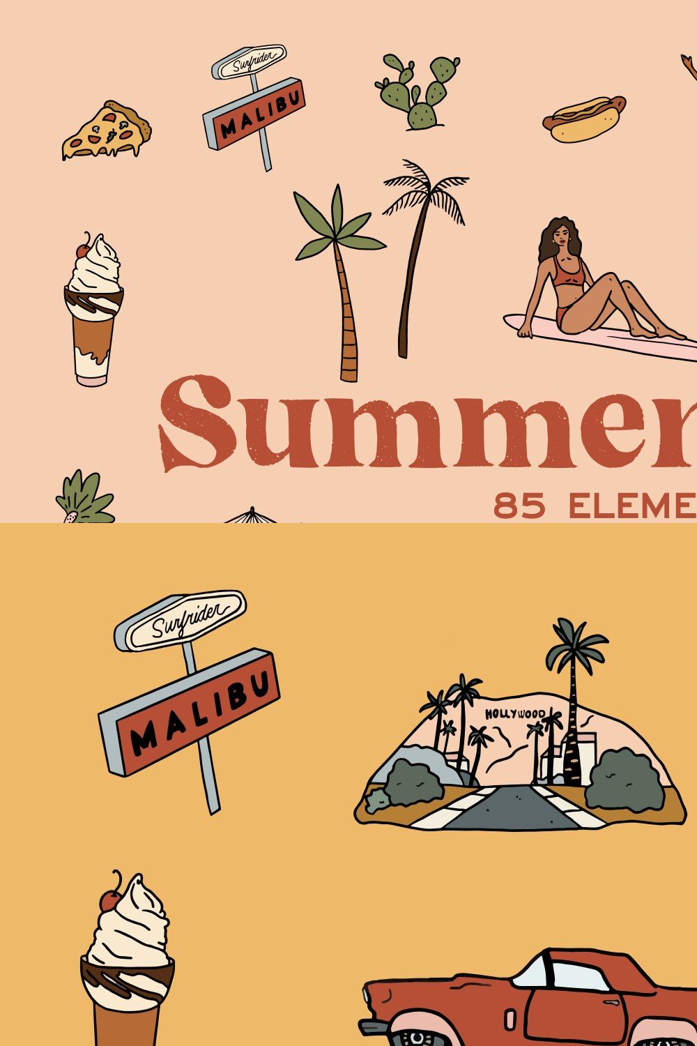 Summer vibes bundle pinterest preview image.