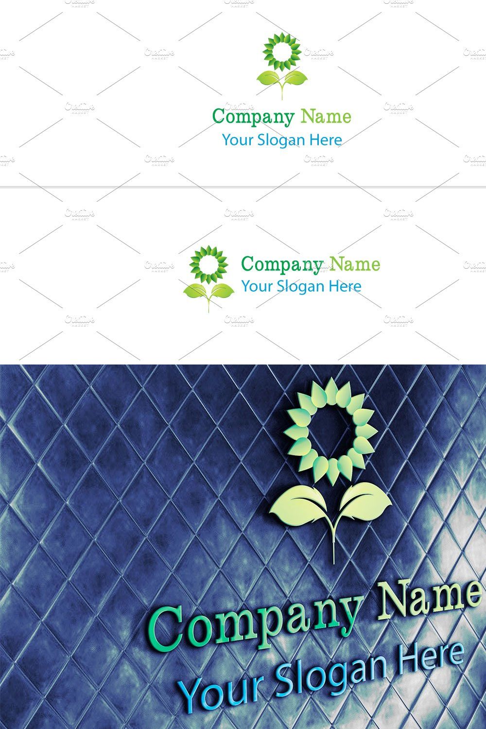 Sunflower Abstract Logo pinterest preview image.