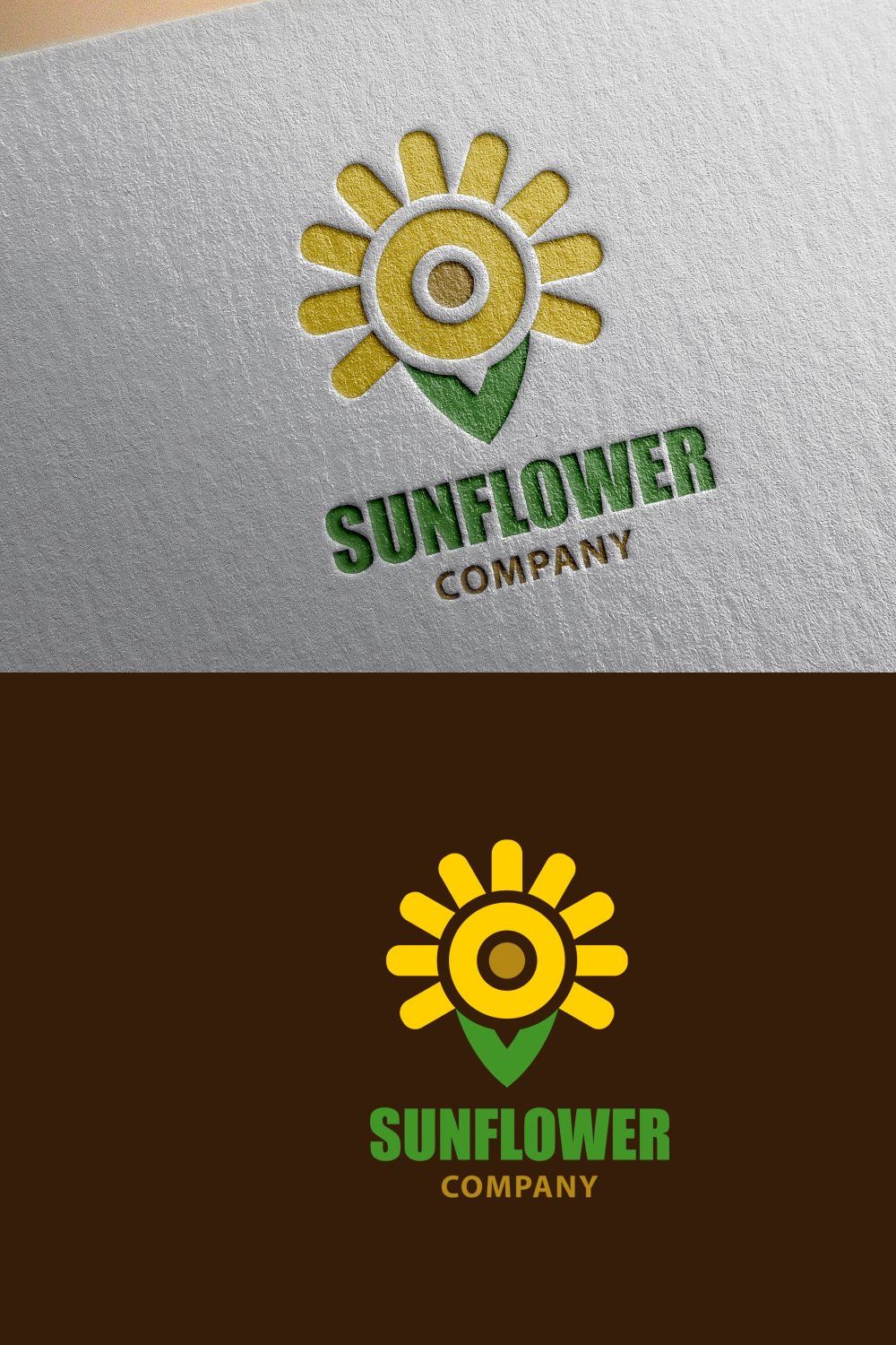 Sunflower Logo pinterest preview image.