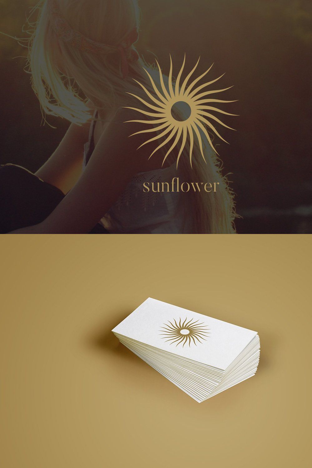 Sunflower Logo pinterest preview image.