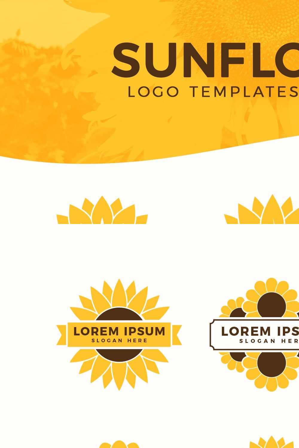 Sunflower Logo Templates & Cliparts pinterest preview image.