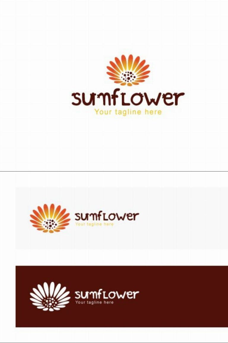 Sunflower Elibrary Logo Sunflower-Nature Object Logo – MasterBundles