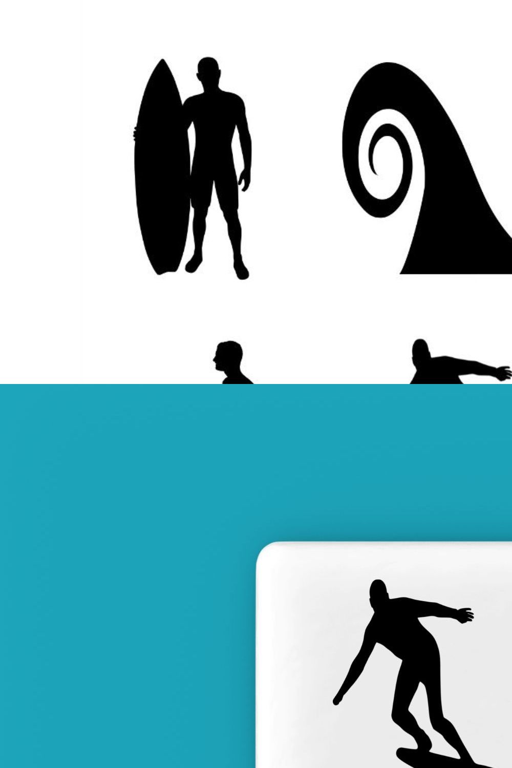 Surfing Silhouette pinterest preview image.