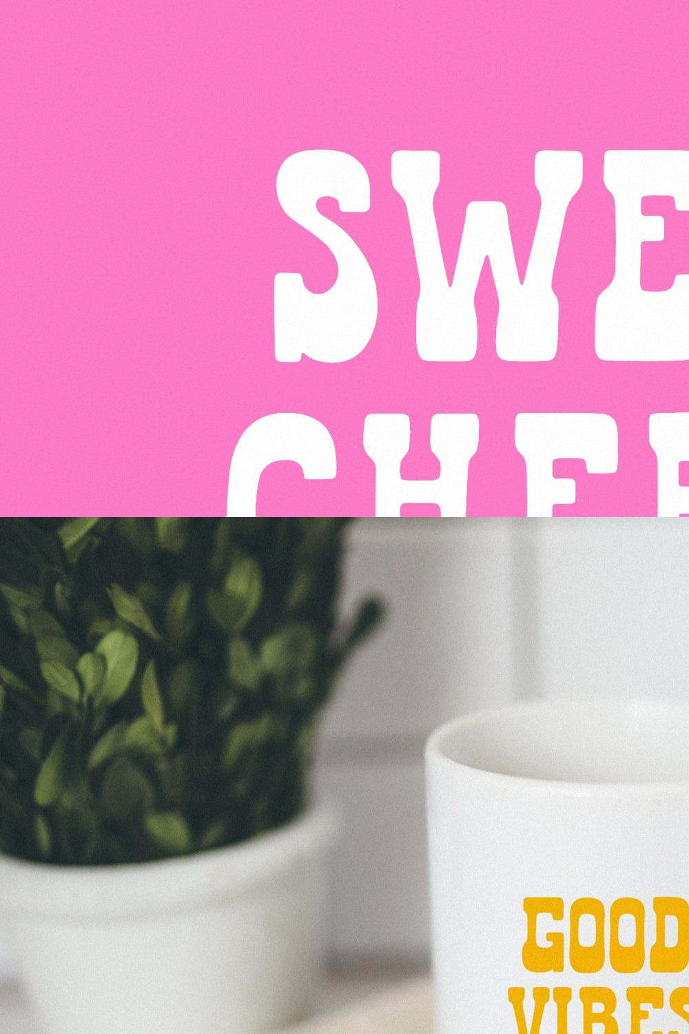 Sweet cherry - a groovy font pinterest preview image.
