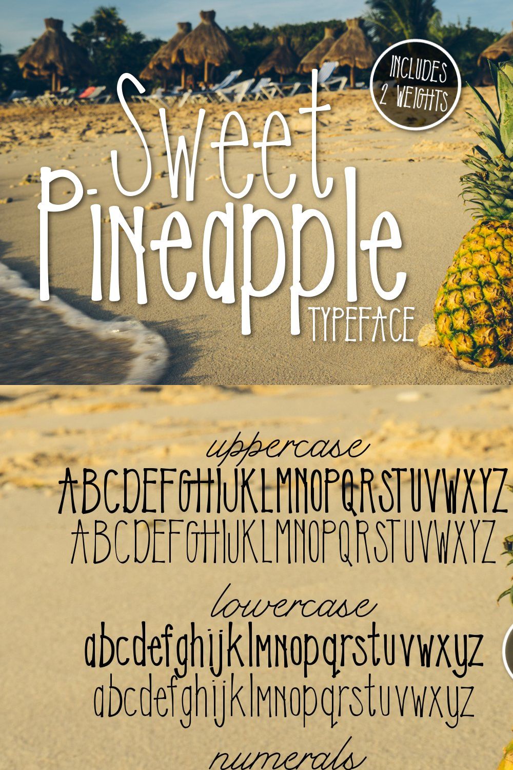 Sweet Pineapple Typeface pinterest preview image.