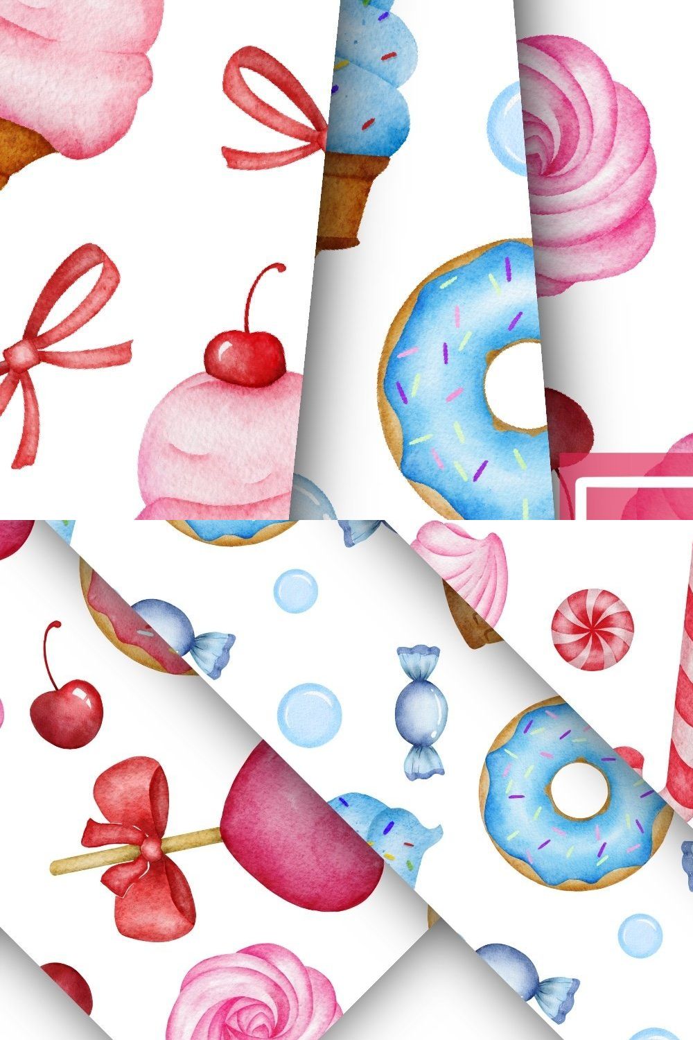 Sweet seamless papers Candy Donut pinterest preview image.
