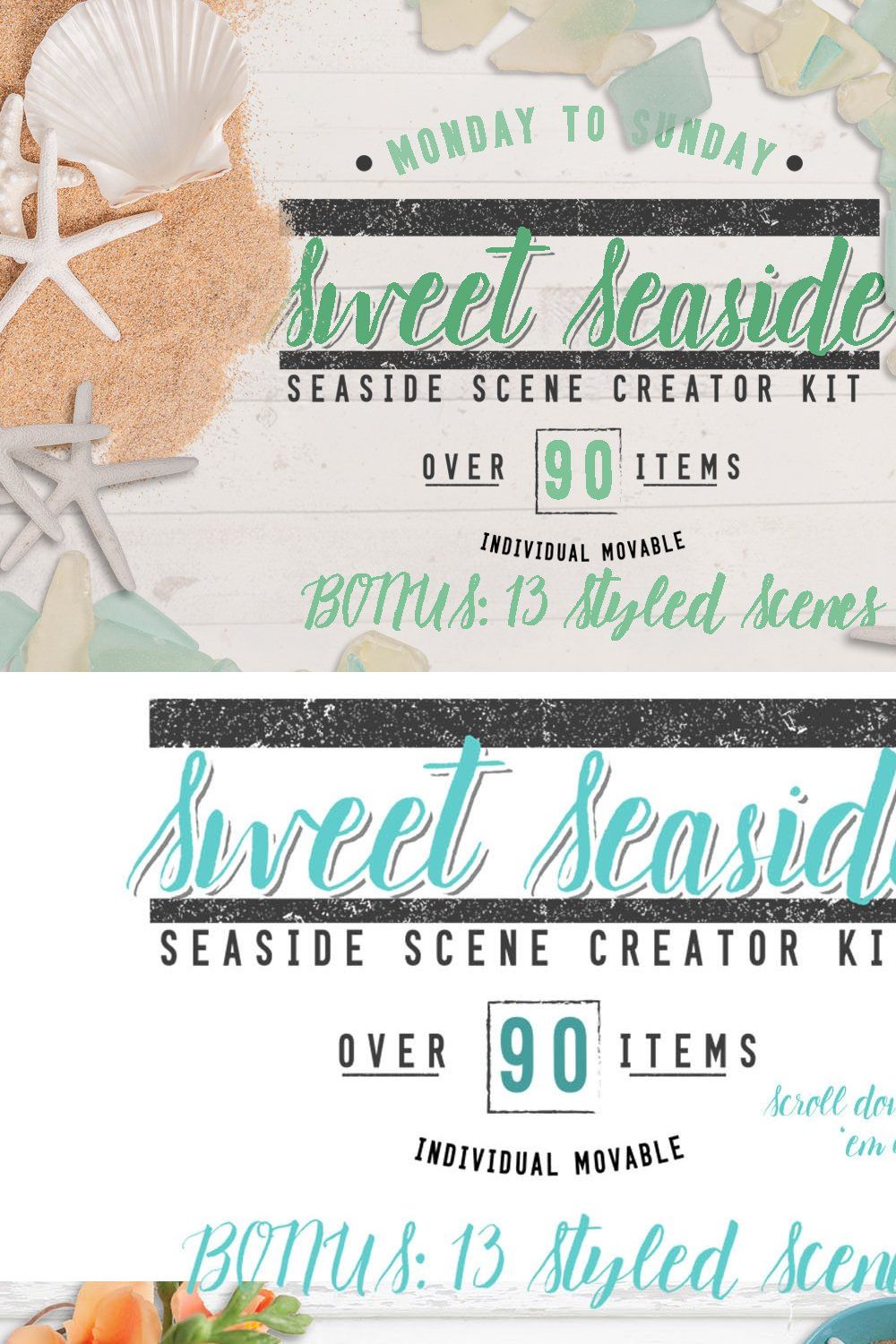 Sweet Seaside Scene Creator pinterest preview image.