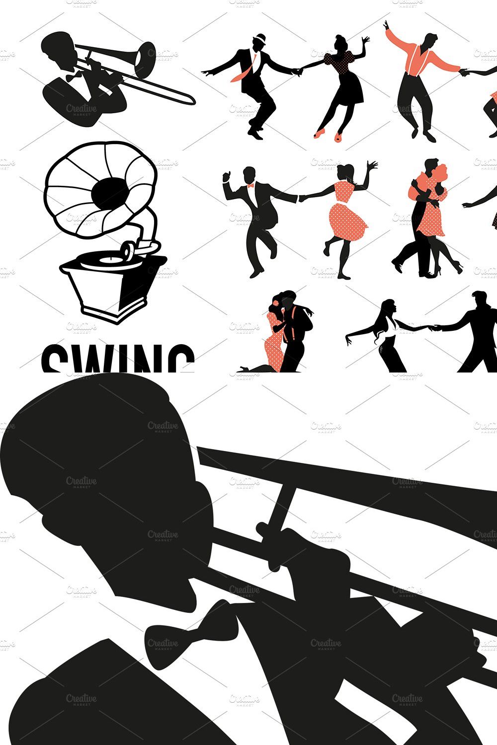 SWING DANCE CLIPART pinterest preview image.