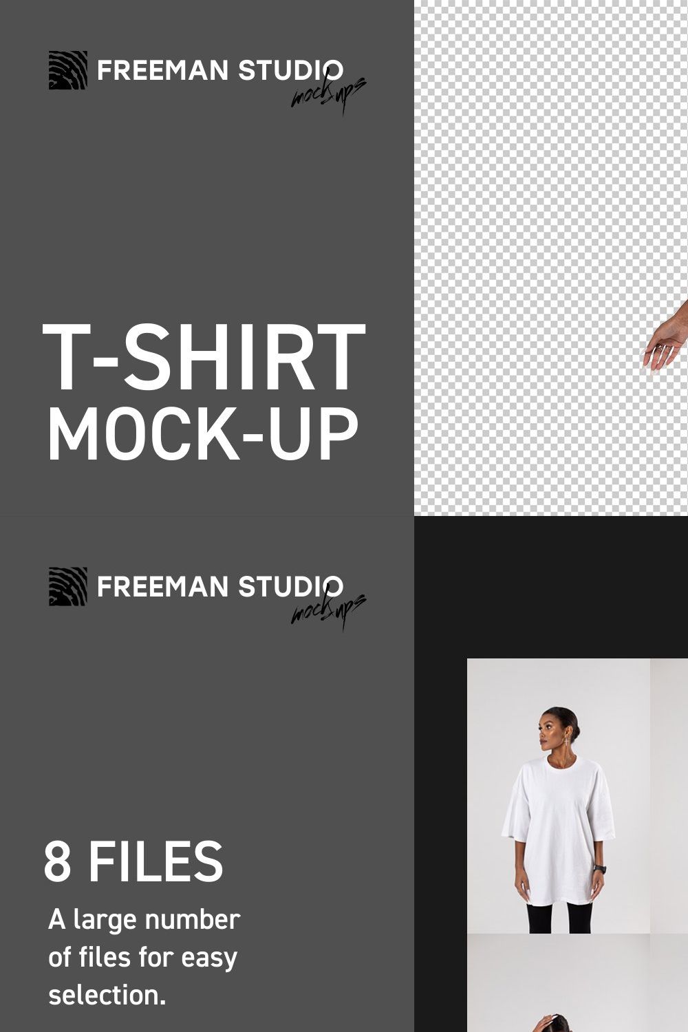 T-Shirt Mock-Up Set pinterest preview image.