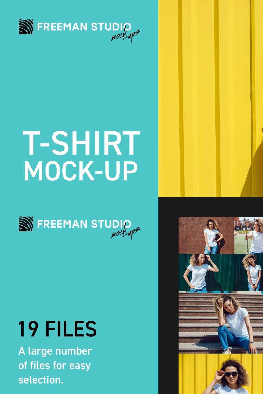 T-Shirt Mock-Up Set pinterest preview image.