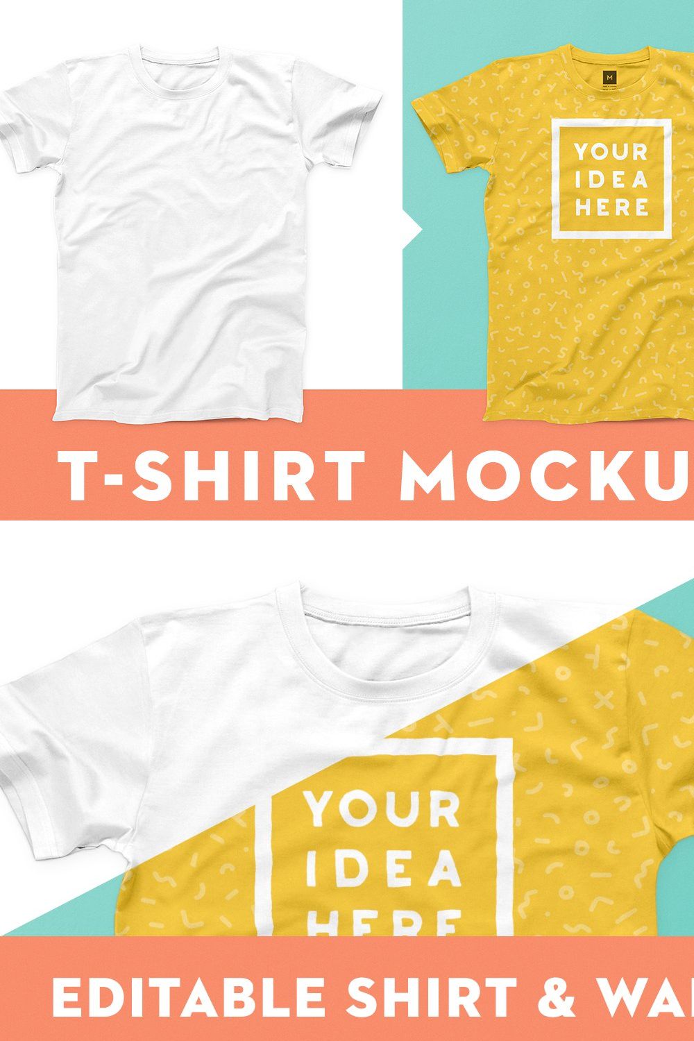 T-Shirt Mockup Template pinterest preview image.