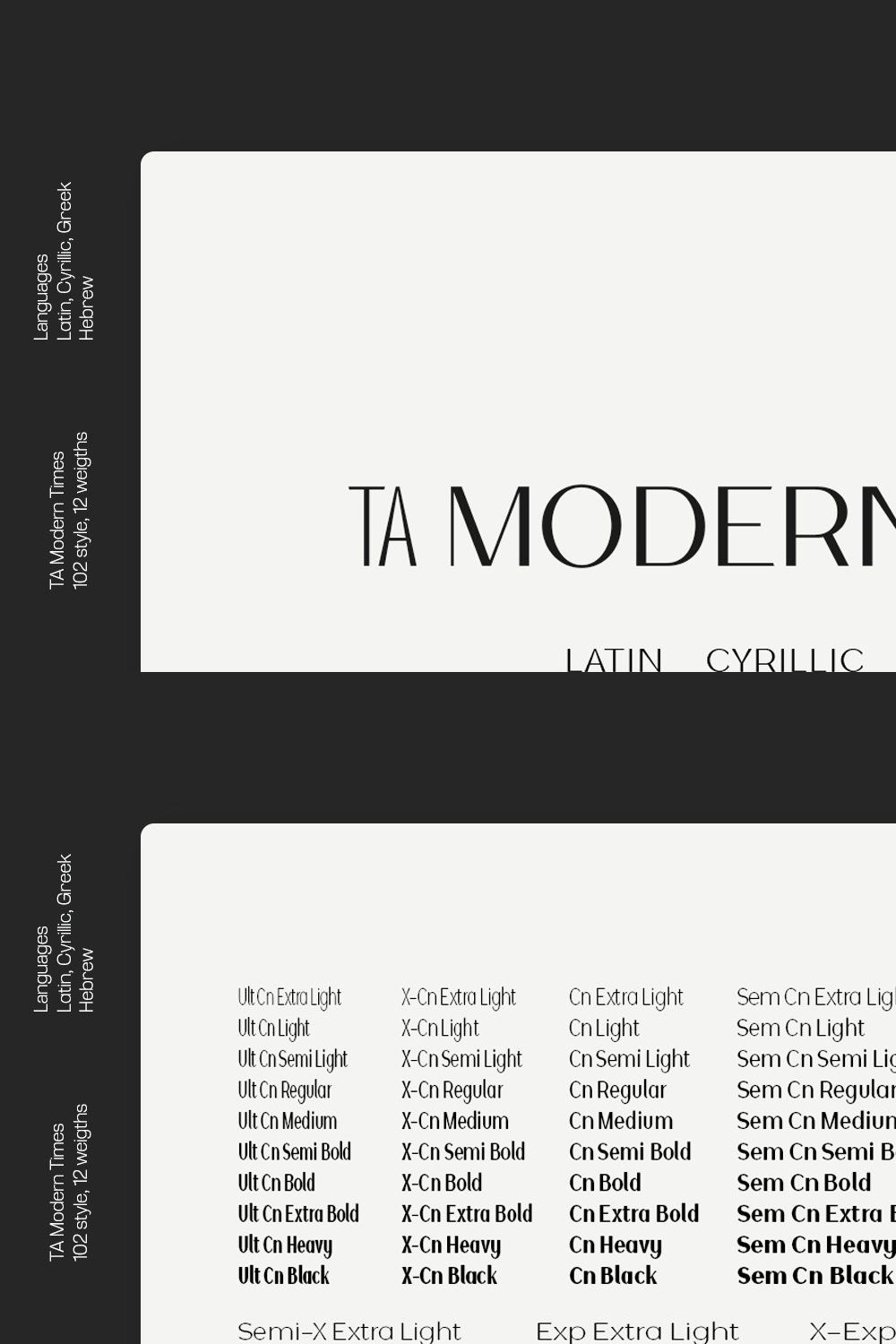 TA Modern Times Typeface pinterest preview image.