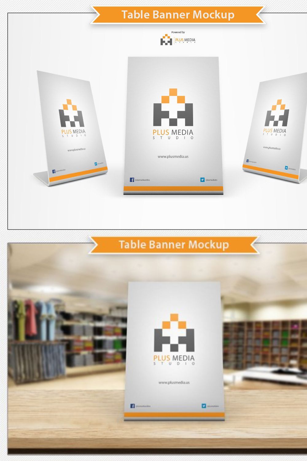 Table Banner Mockup pinterest preview image.
