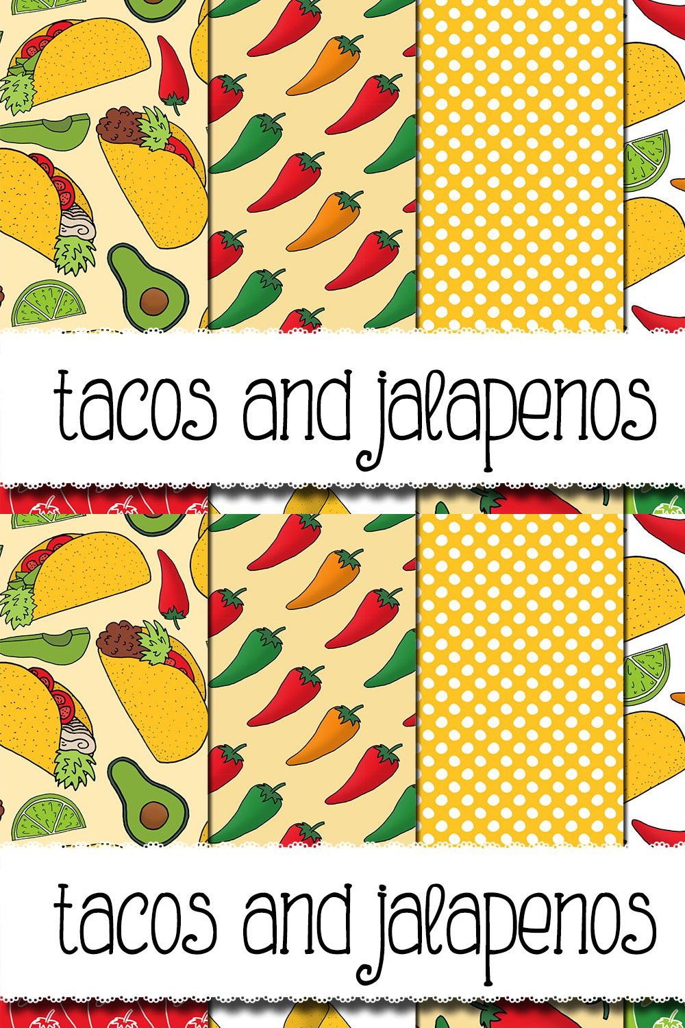 Taco Seamless Patterns pinterest preview image.
