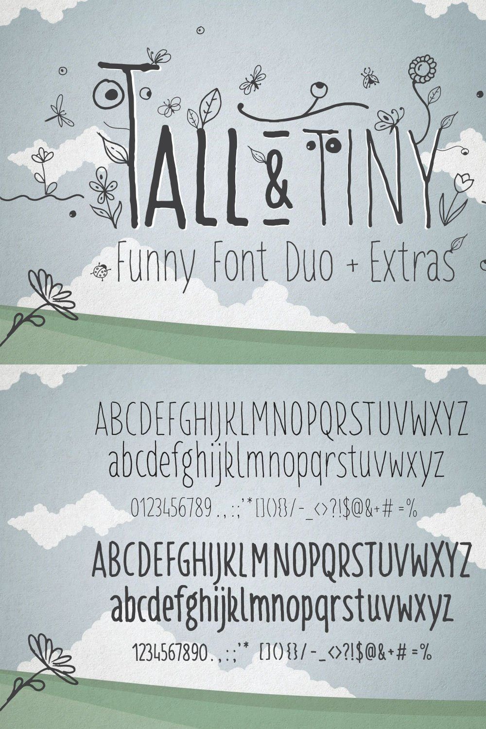 Tall & Tiny Font Duo pinterest preview image.
