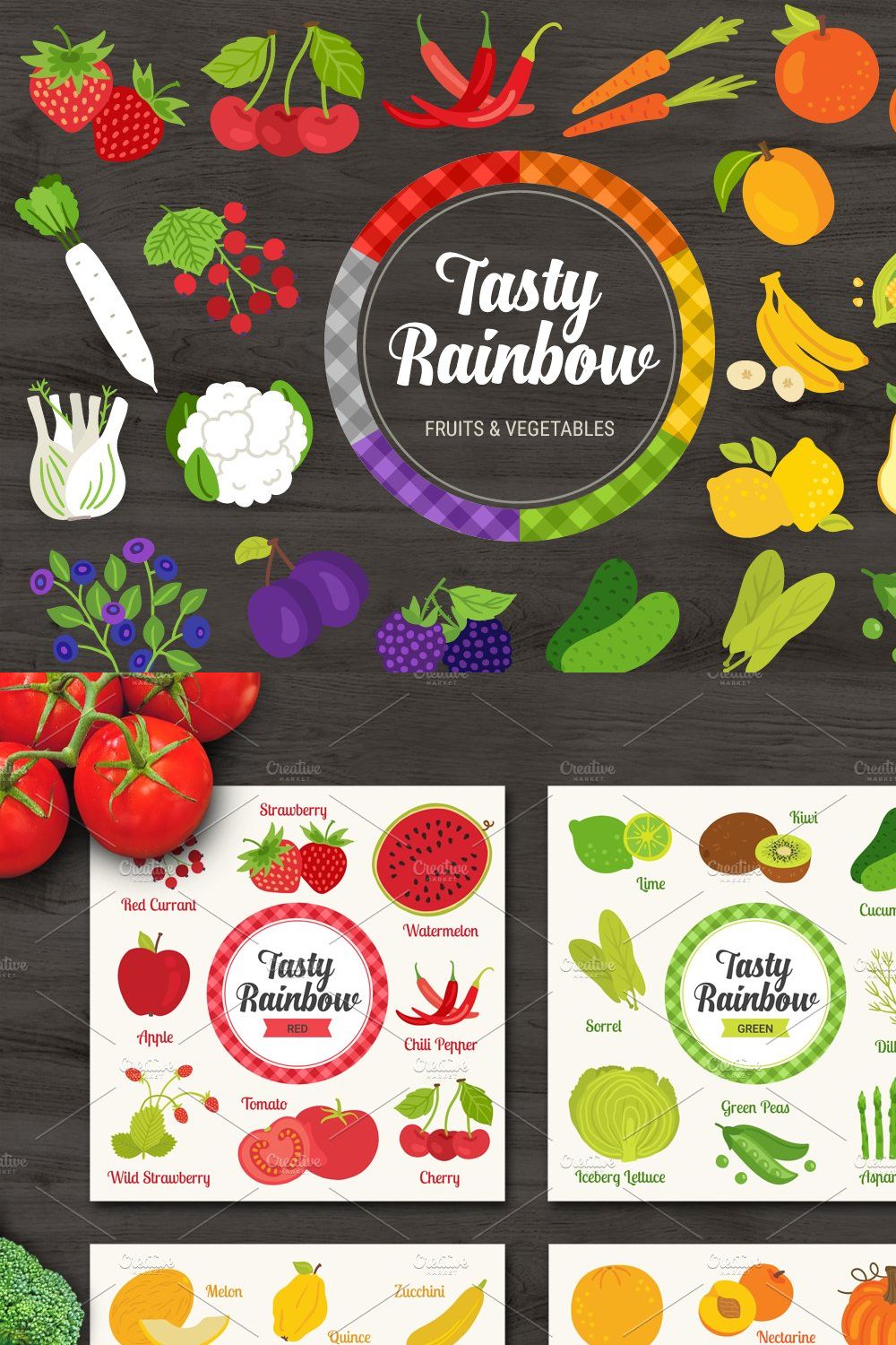 Tasty Rainbow + Bonus Patterns pinterest preview image.