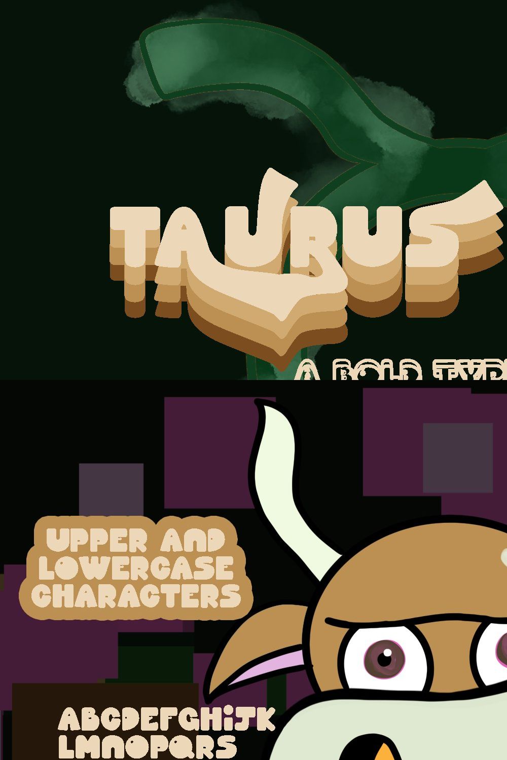 Taurus Retro Typeface pinterest preview image.