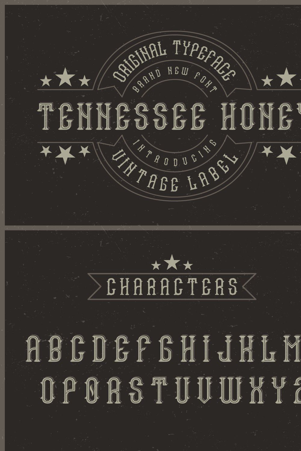 Tennessee Honey label font pinterest preview image.