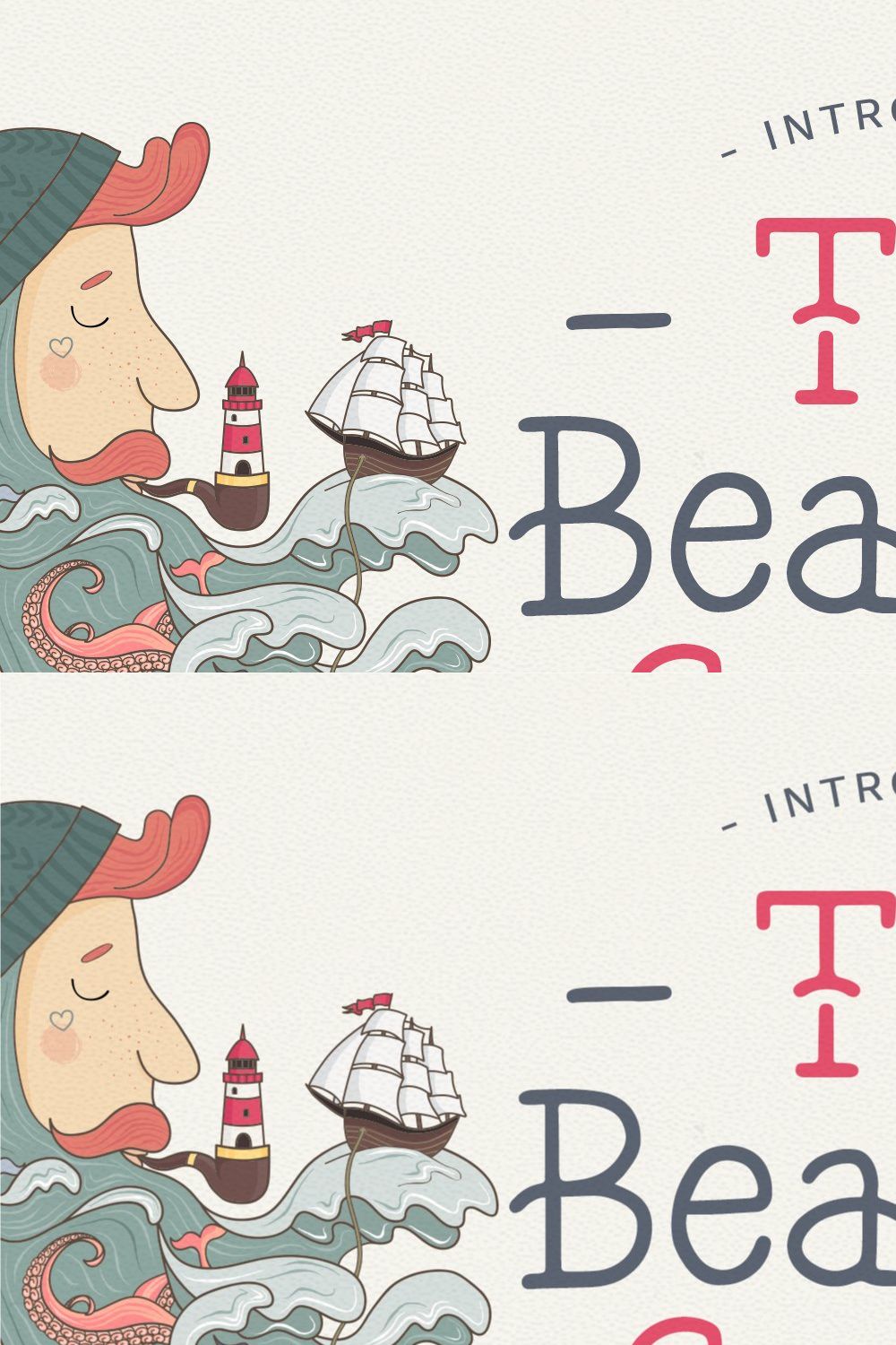 The Bearded Sailor - Tattoo Font pinterest preview image.