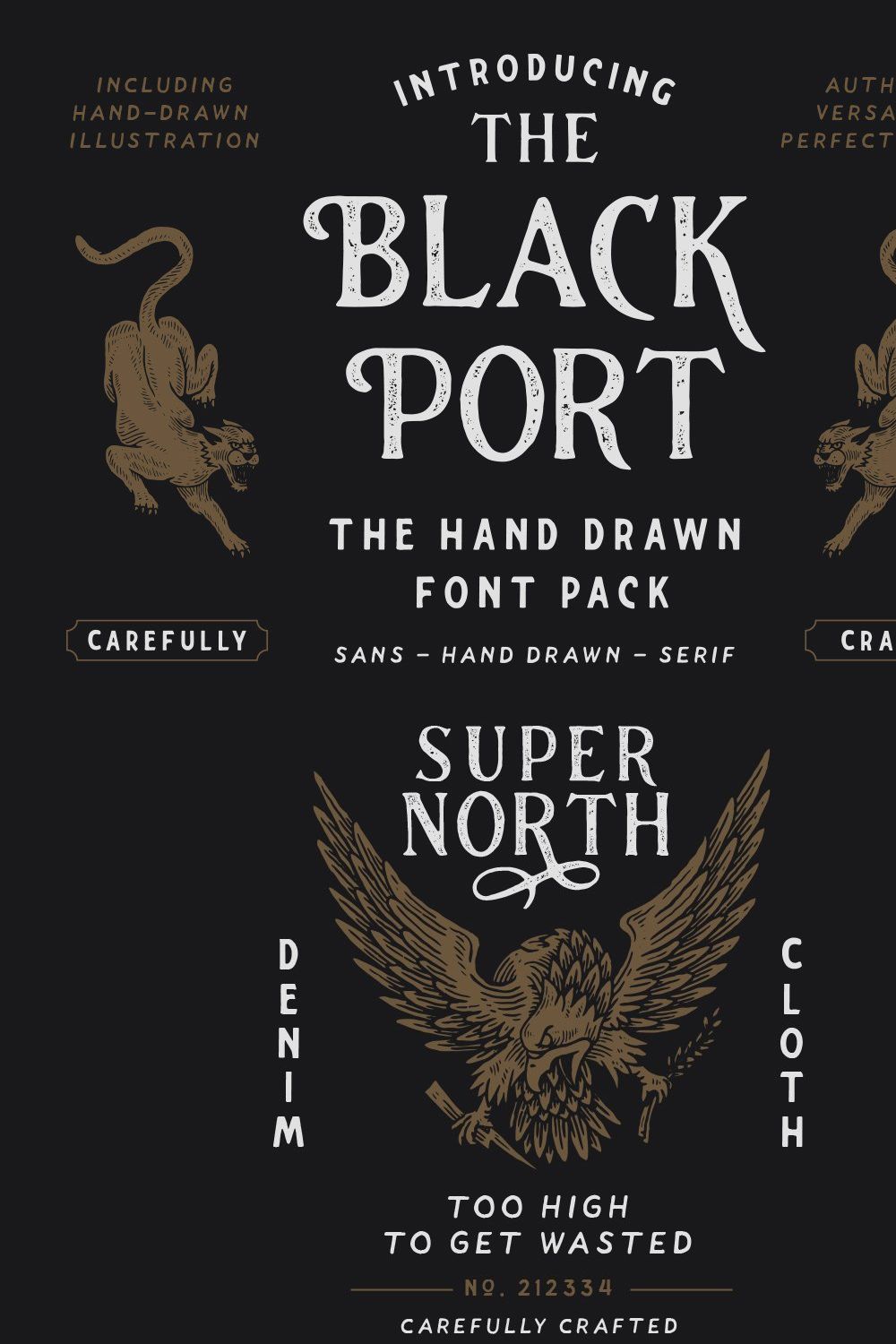 The Blackport Font Pack! (+EXTRA) pinterest preview image.