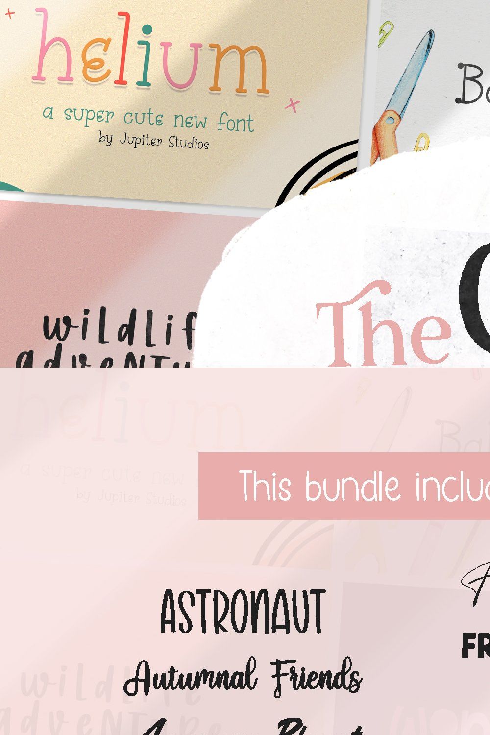 The Craft Addicts Font Bundle pinterest preview image.