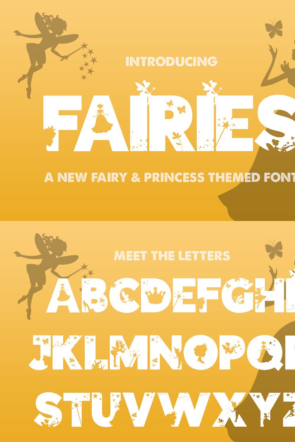 The Fairies Font pinterest preview image.