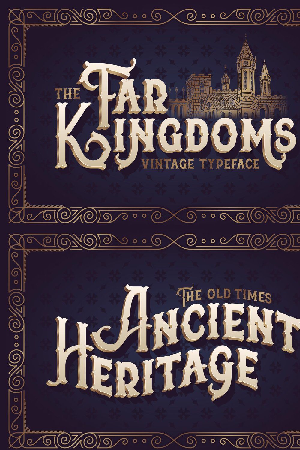 The Far Kingdoms font pinterest preview image.