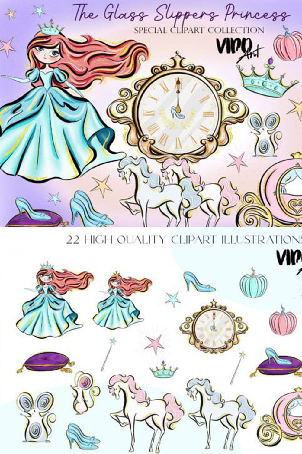 The Glass Slippers Princess Bundle pinterest preview image.