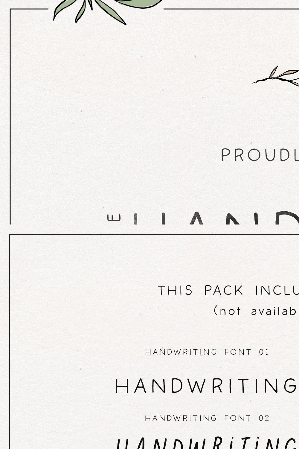 The Handwriting Font Bundle pinterest preview image.