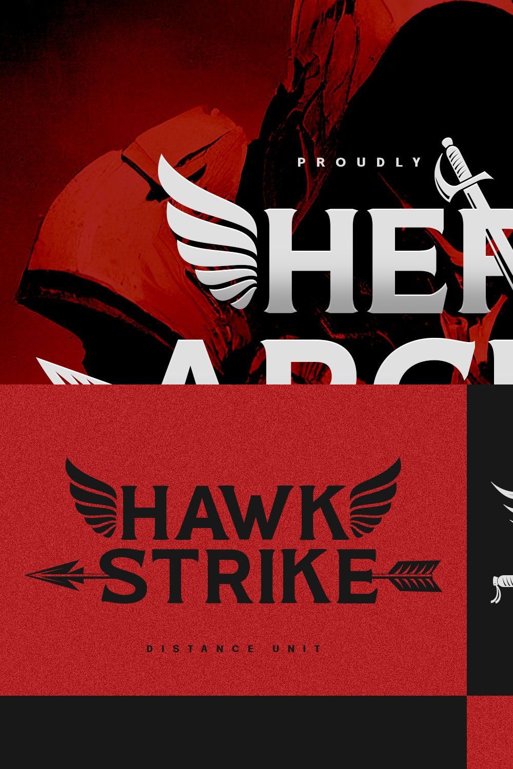 The Hero Archer Typeface pinterest preview image.
