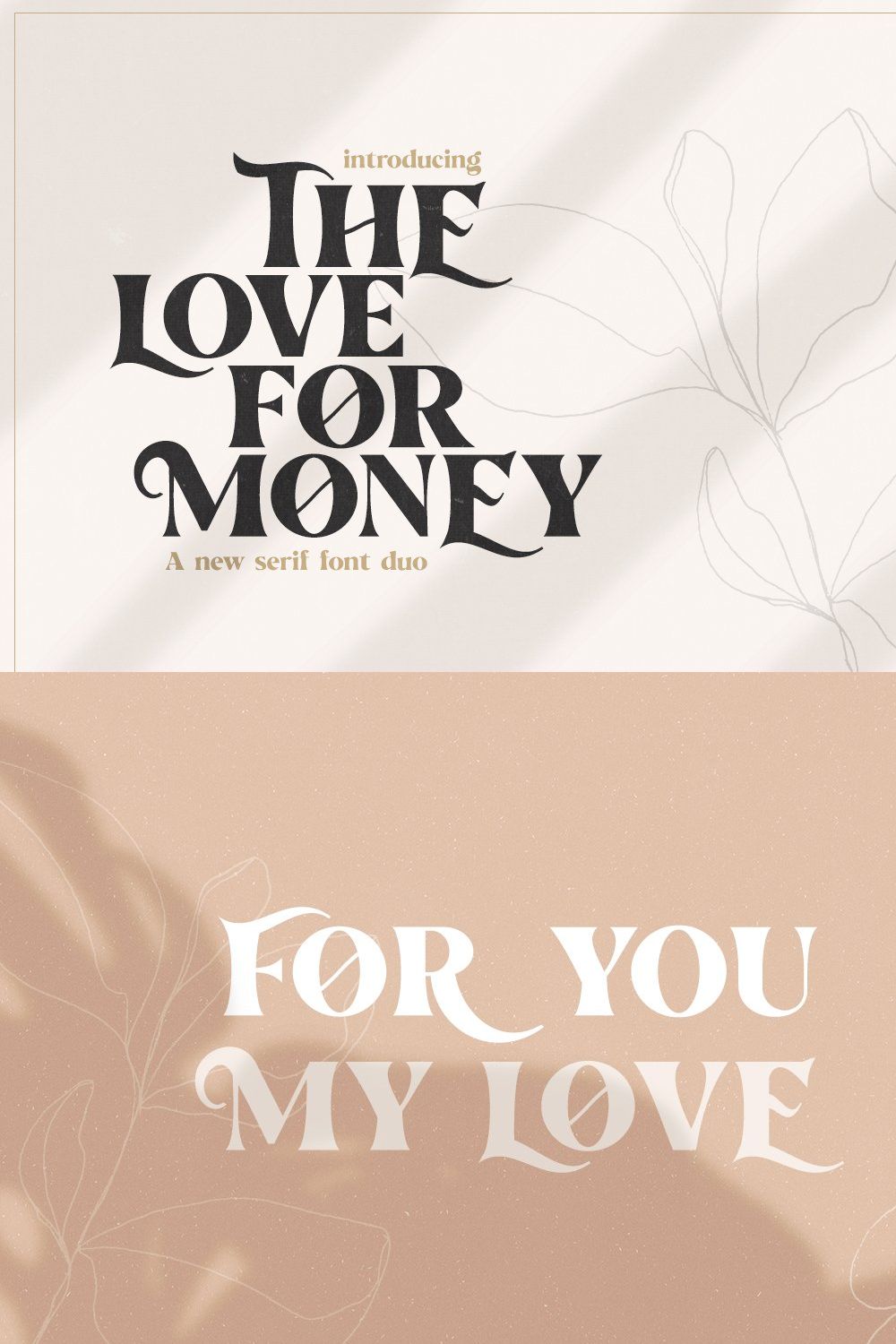 The Love For Money Font Duo pinterest preview image.