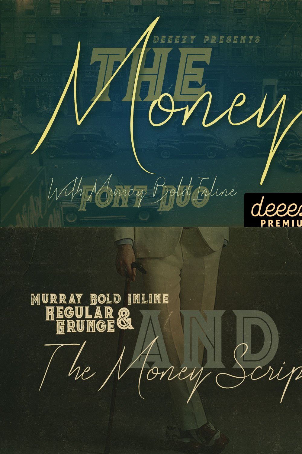 The Money Font Duo pinterest preview image.