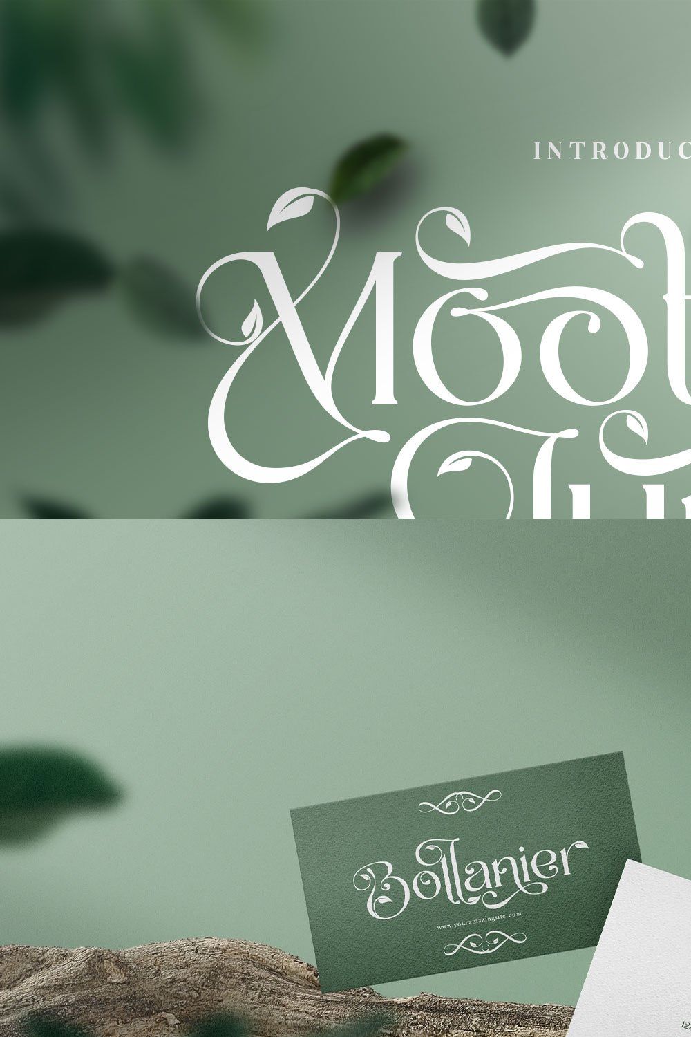 The Moot Jungle Nature Typeface pinterest preview image.