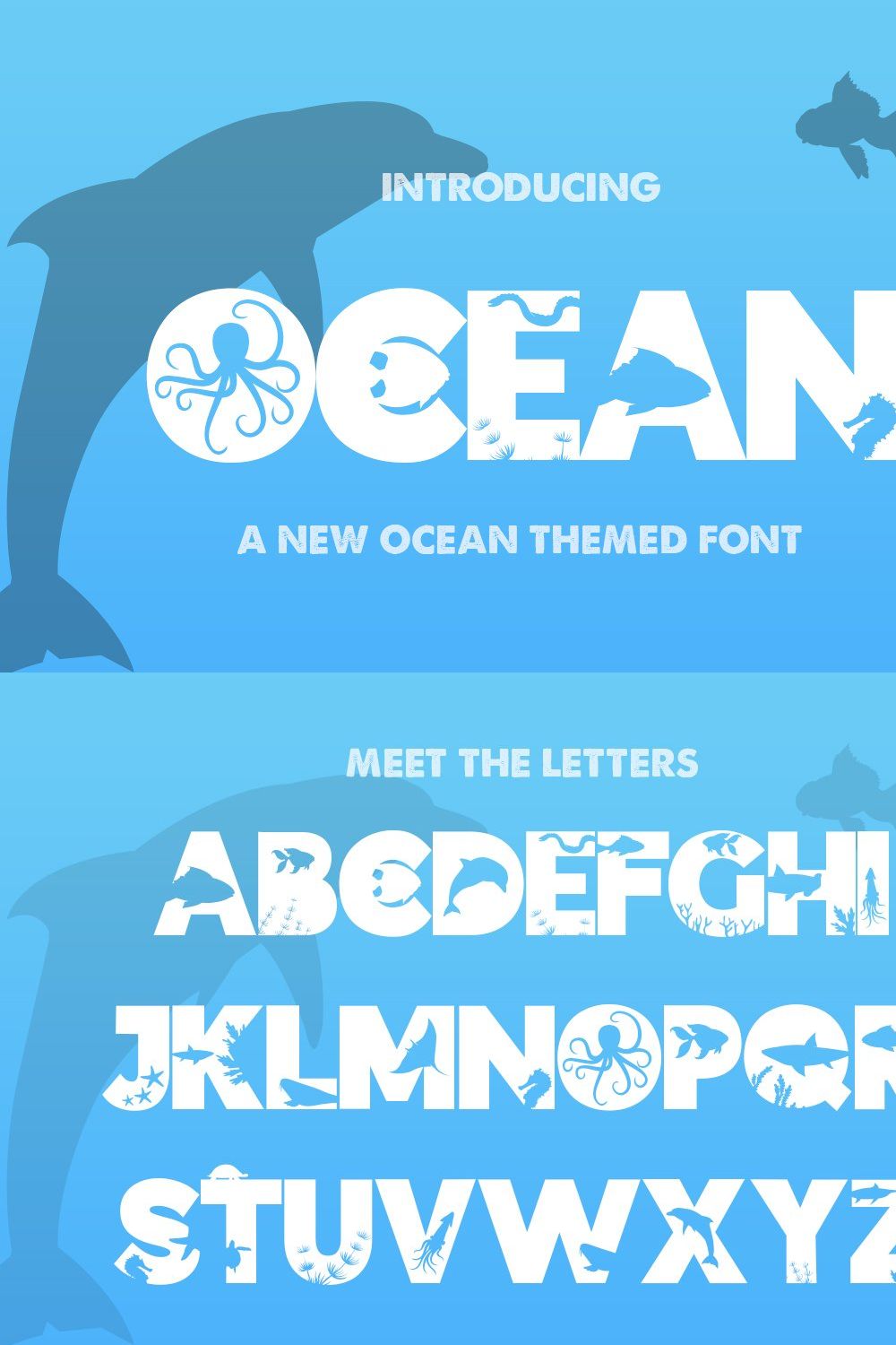 The Ocean Font pinterest preview image.