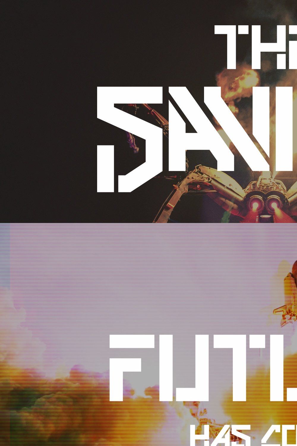 The Savior | Futuristic Font pinterest preview image.