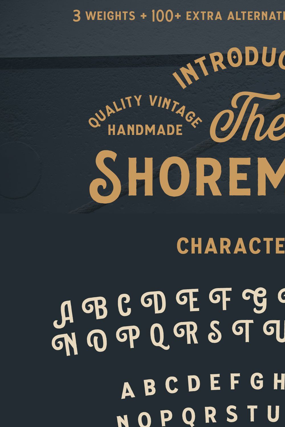 The Shoreman's Typeface pinterest preview image.
