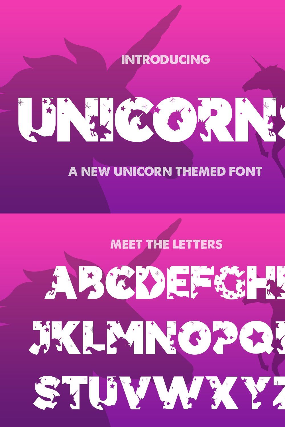 The Unicorns Font pinterest preview image.