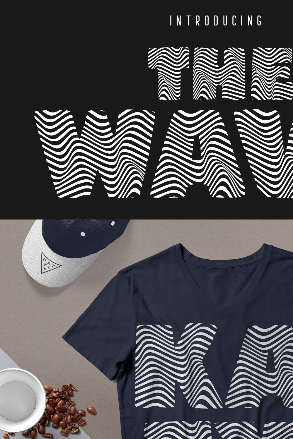 The Wave Font pinterest preview image.