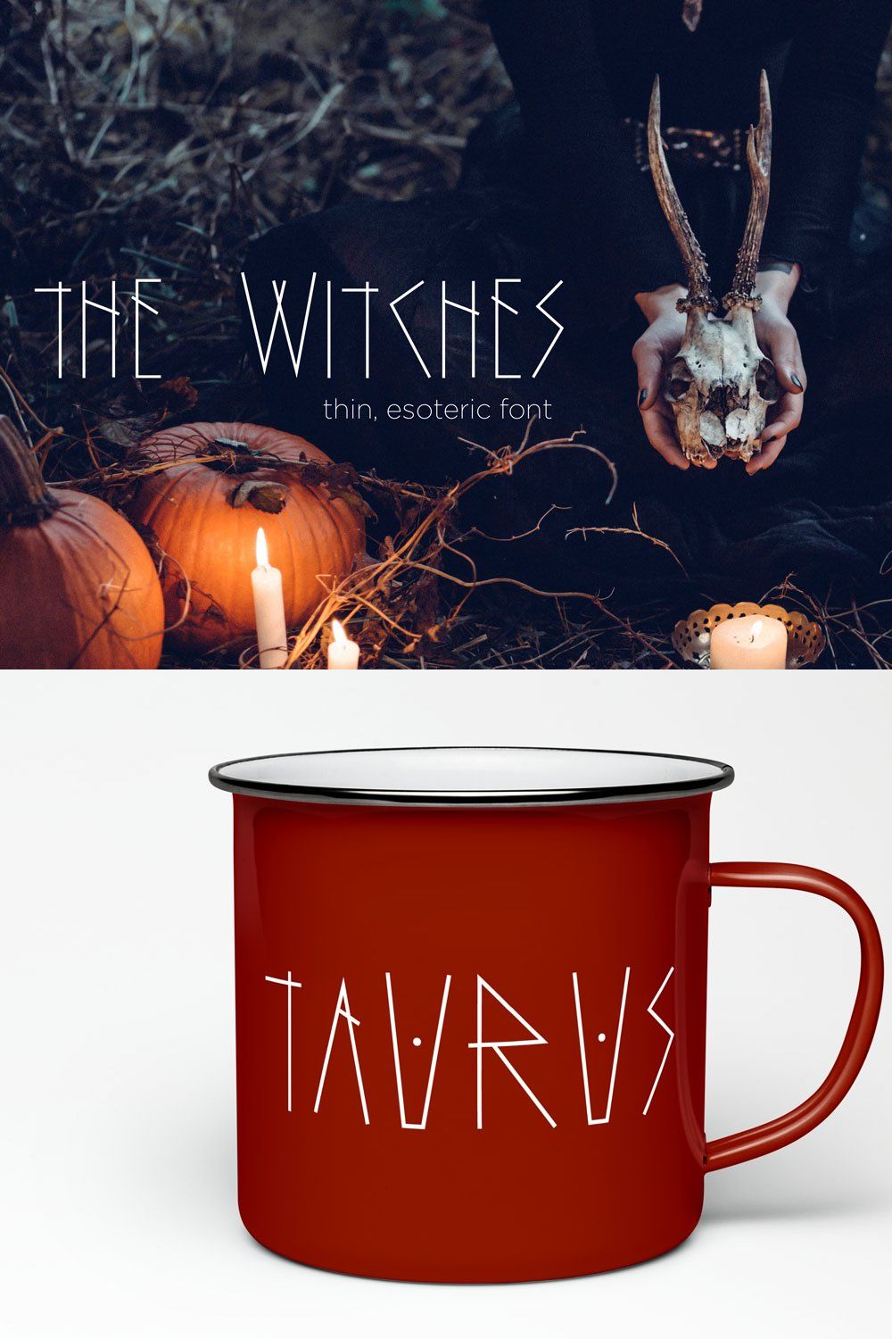 The Witches Font pinterest preview image.