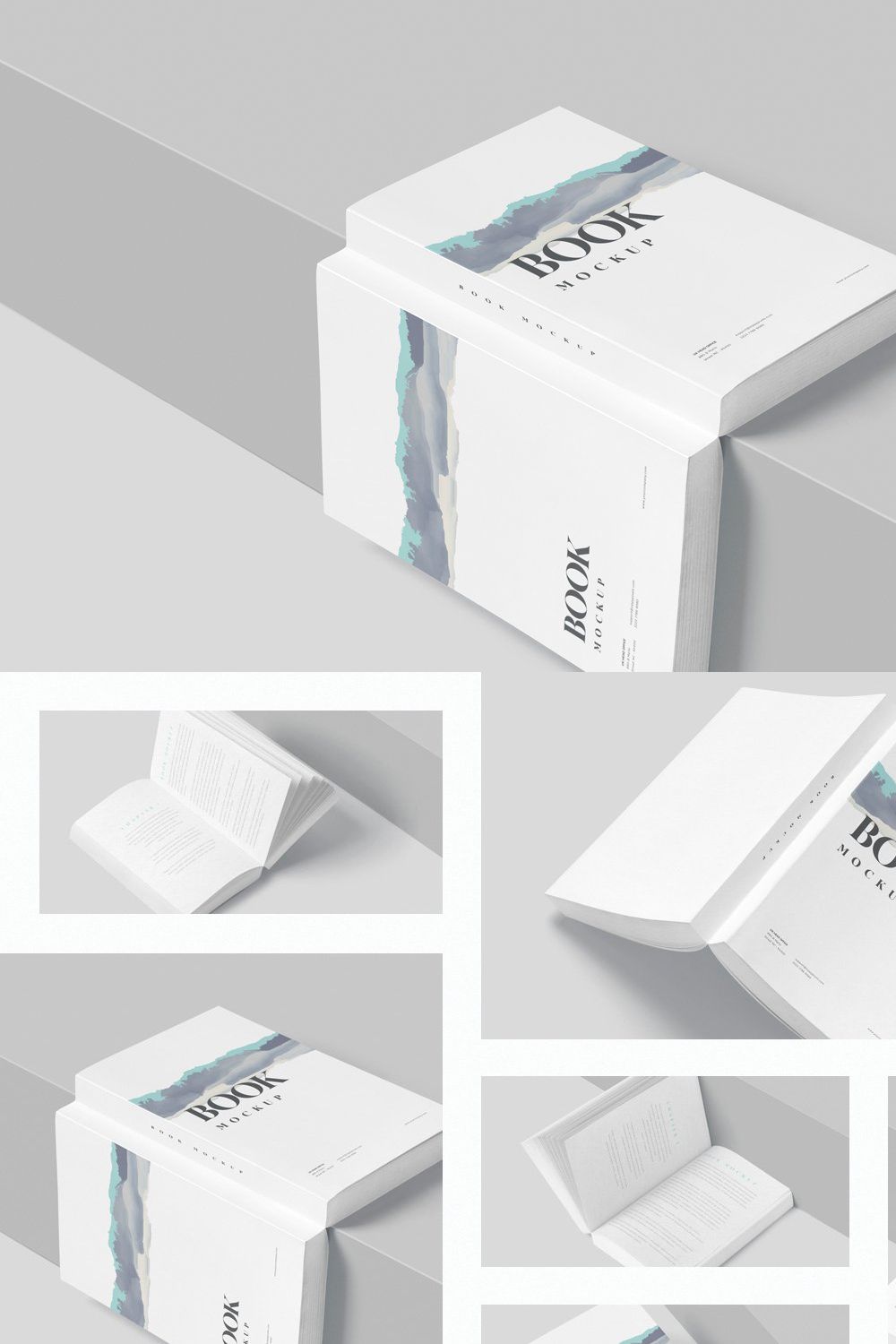 Thick Book Mockups pinterest preview image.