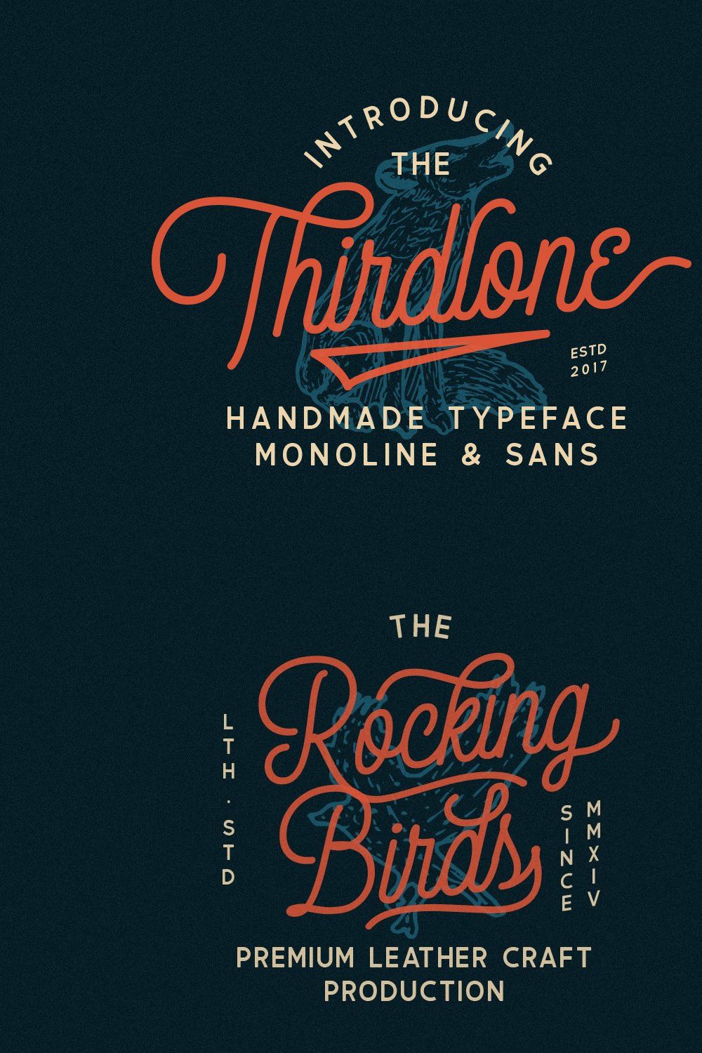 Thirdlone Font Duo & Vector Pack pinterest preview image.