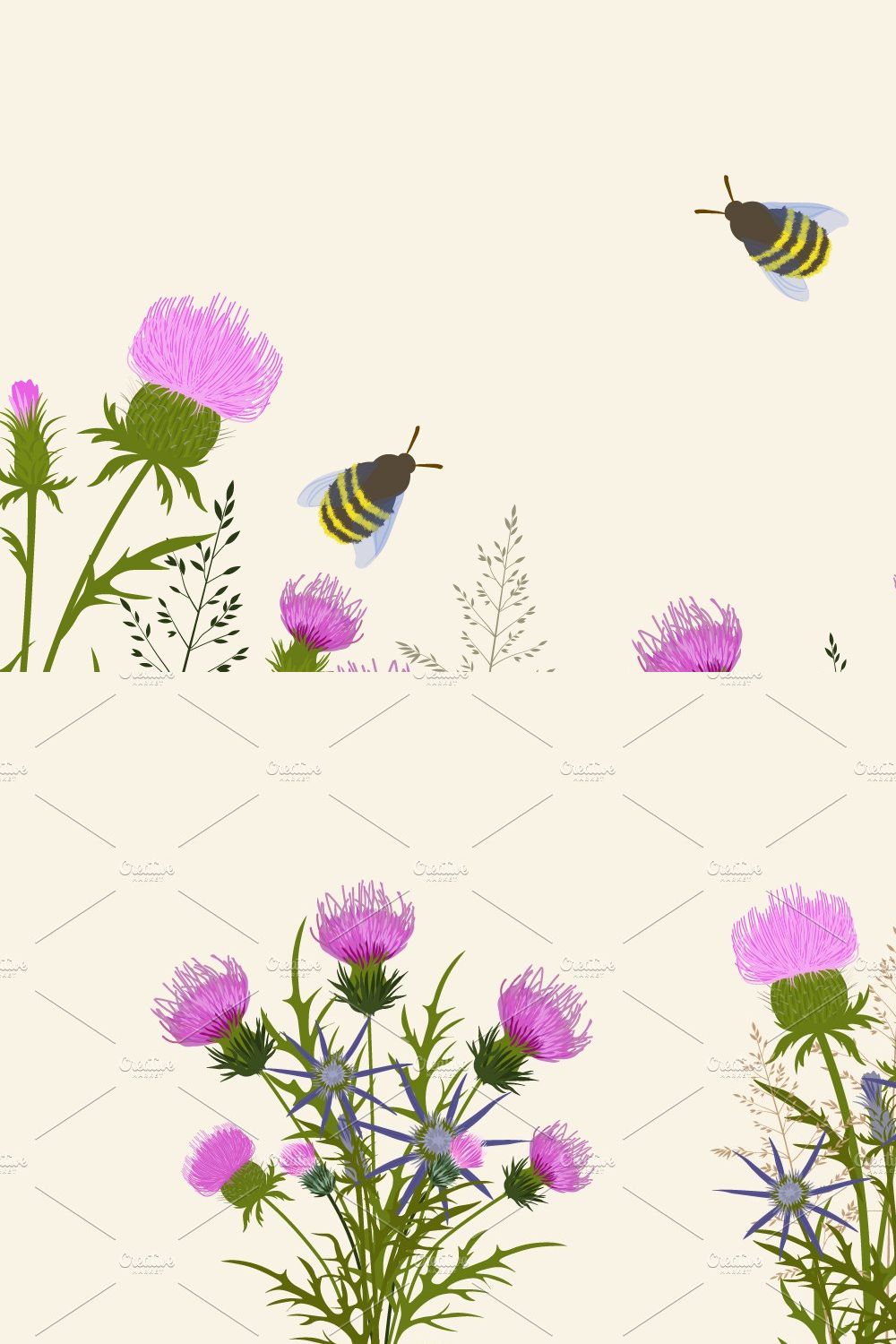 Thistle - meadow flower pinterest preview image.