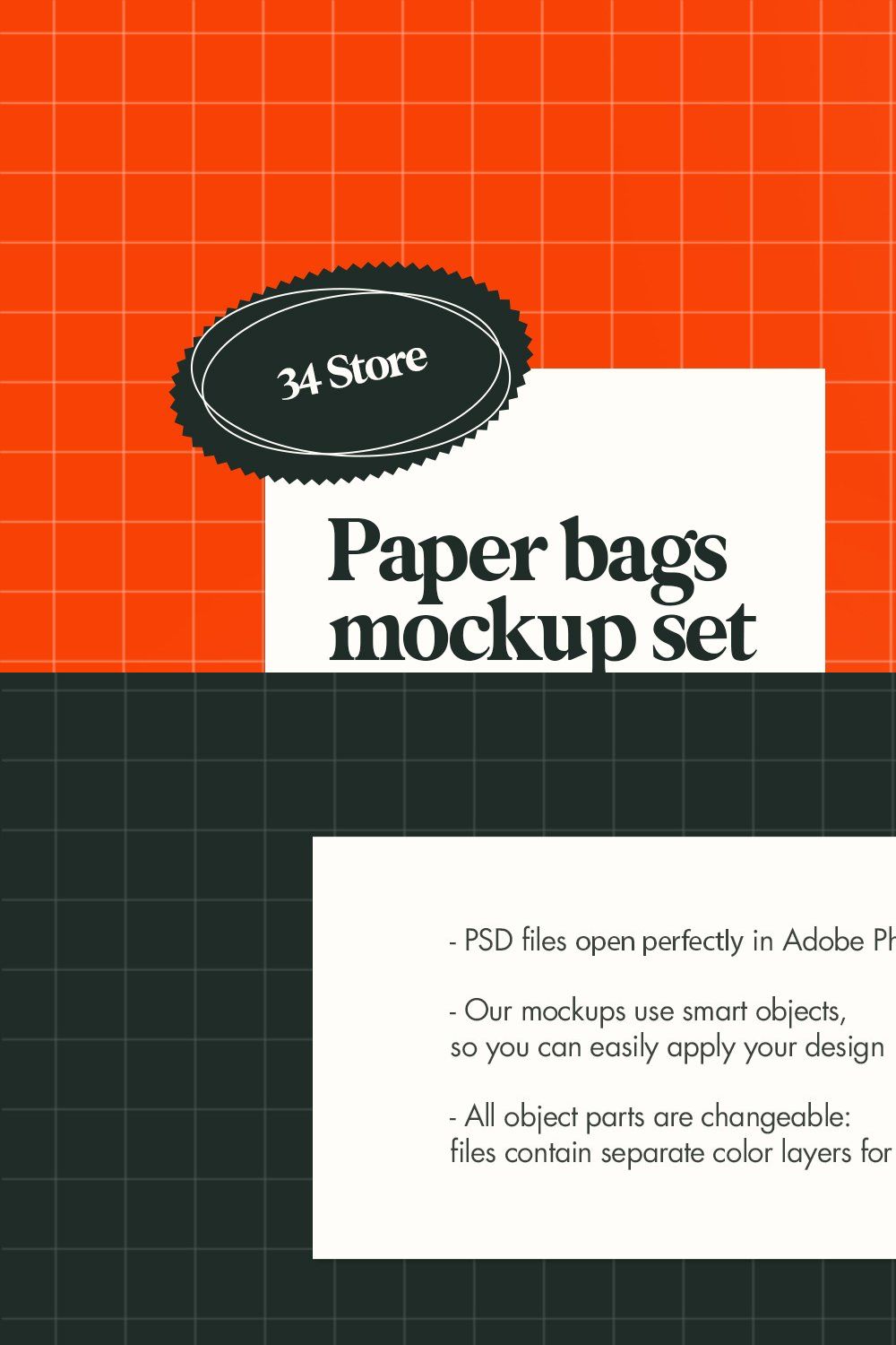 Three Paper Bag PSD Mockups Bundle pinterest preview image.