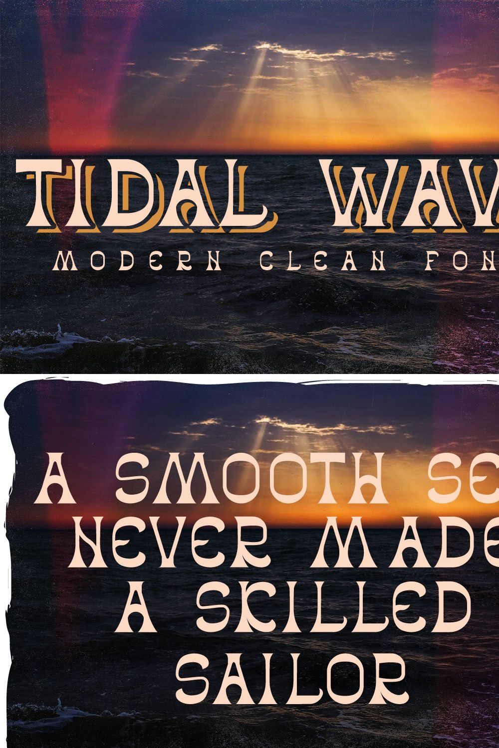 Tidal wave font pinterest preview image.
