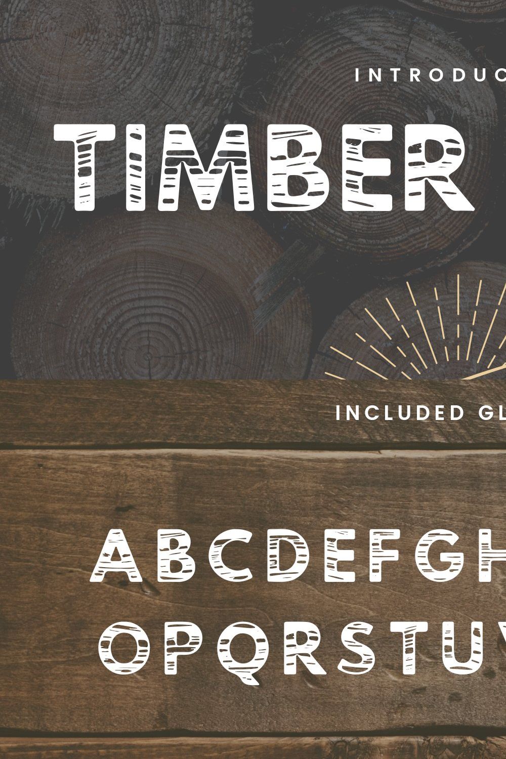 Timber Hitch Font + Nature Designs pinterest preview image.