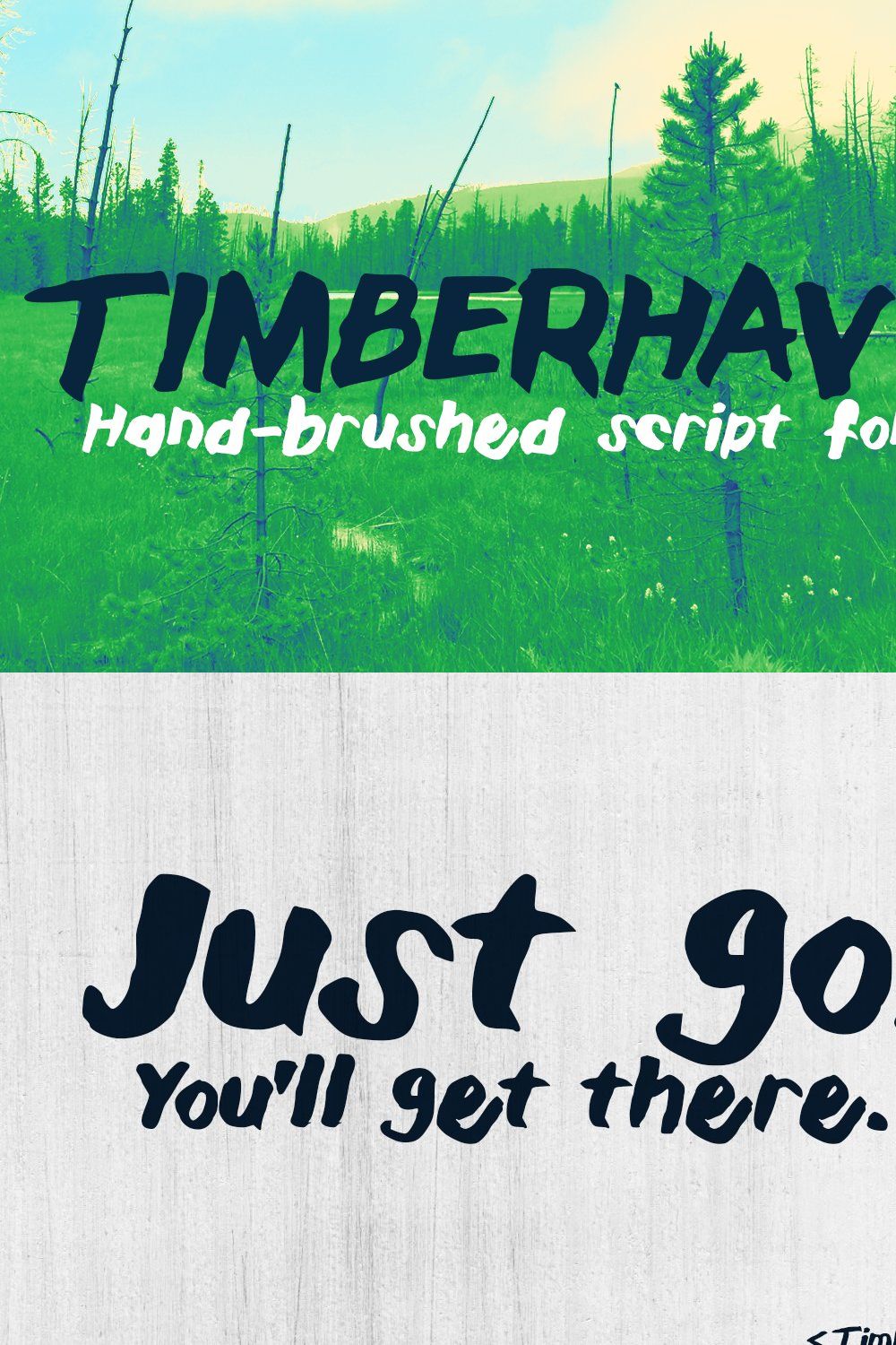 Timberhavn Thick Brush Font pinterest preview image.