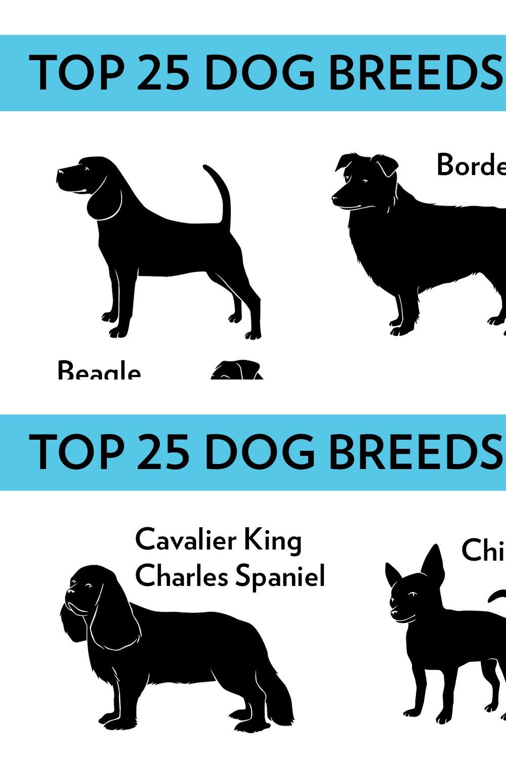 Top 25 Dog Breed Silhouettes pinterest preview image.